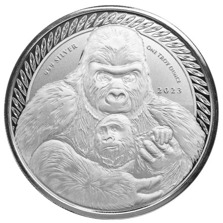 1 oz silver GORILLA CONGO 2022 CFA 5000
