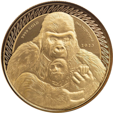 CONGO 1 oz GOLD GORILLA 2021 CFA 3000 PROOF 1st box + coa
