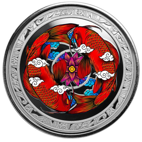 Fiji 1 oz silver KOI FISH 2023 $1 BU