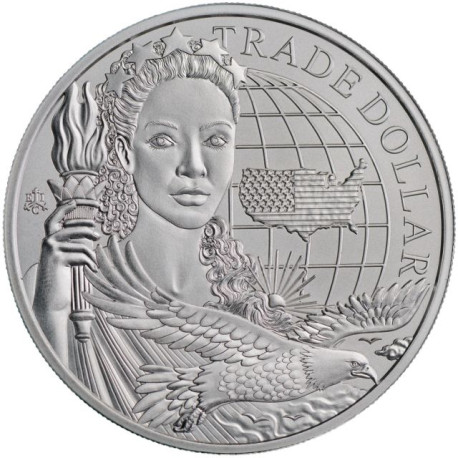 1 oz silver MODERN JAPANESE TRADE DOLLAR DRAGON St HELENA 2023 £1 BU