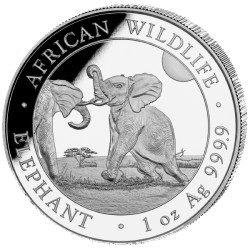 1 oz silver SOMALIA ELEPHANT 2024 W14 Shillings 100