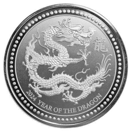 1 oz silver Samoa DRAGON 2024 bu 2 Tala 