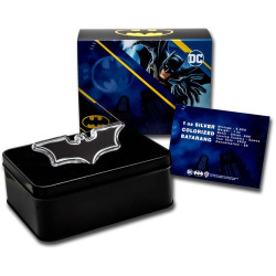 1 oz silver BATARANG shaped coin 2022 COLOURED $5 BU 