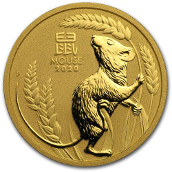 PM Lunar 3 Mouse 1 oz GOLD 2020 BU $100 Australia