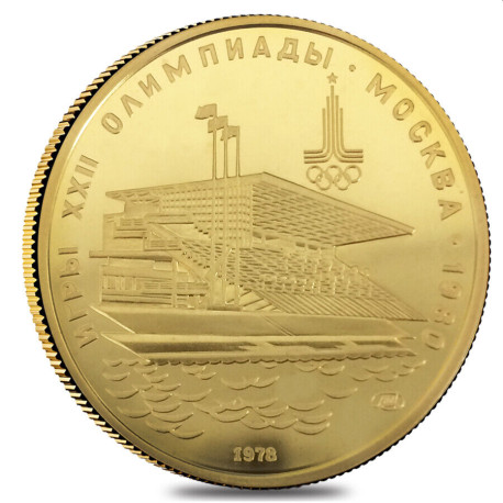 1/2 oz gold 100 RUBLES 1980 MOSCOW bu