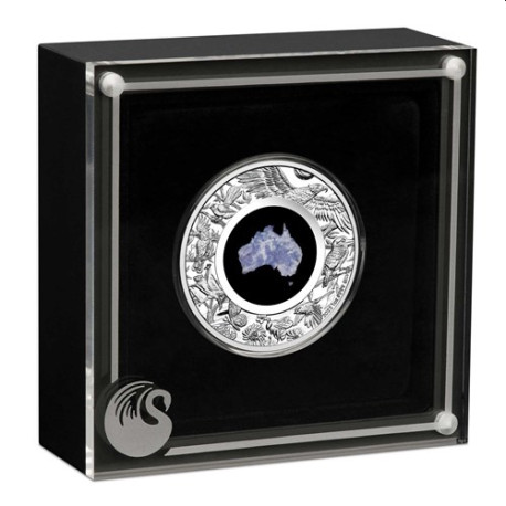 Great Southern Land 2022 1oz Silver Proof Blue Lepidolite Coin