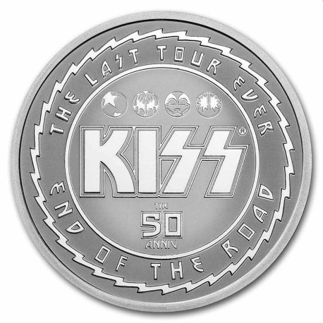 1 oz silver KISS 50th Anniversary 2023 $2 bu
