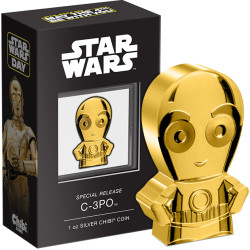 1 oz silver CHIBI - STAR WARS 2022 C-3PO $2 box + coa