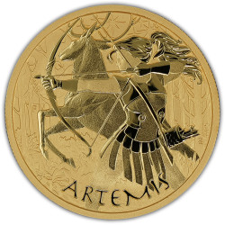 PM 1 oz GOLD GODS OF OLYMPUS 2023 ARTEMIS BU $100 MINTAGE 100