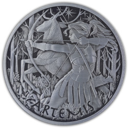 PM 1 oz silver GODS OF OLYMPUS 2023 ARTEMIS ANTIQUED $1