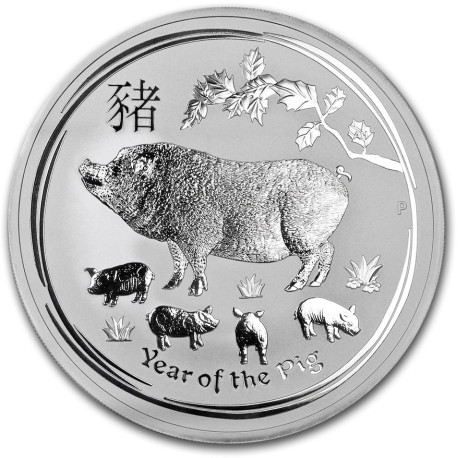 PM 10 oz silver PIG 2019 $10 bu