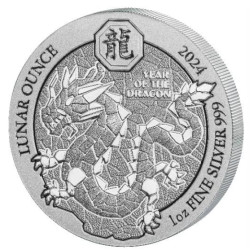 1 oz SILVER RWANDA DRAGON 2024 BU 50 AMAFRANGA