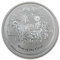 PM 1 oz silver GOAT 2015 $1 bu