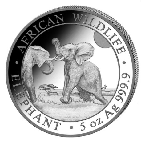 5 oz silver ELEPHANT 2023 Somalia 500 Shillings