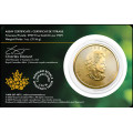 Canada Gold MELIADINE MINE SINGLE-SOURCED MINE 1 oz 2022 in essay card $50