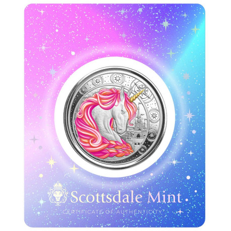 Ghana 1 oz silver UNICORN AURORA 2023 bu 5 CEDIS 