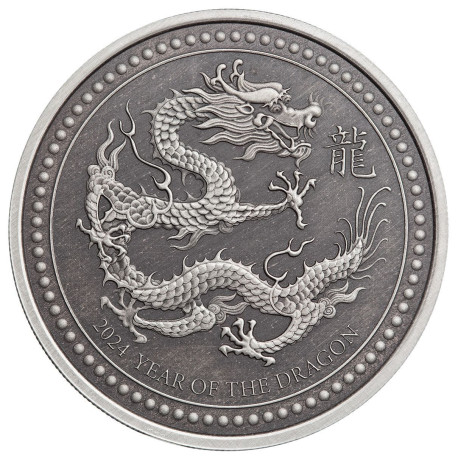 2 oz silver Samoa DRAGON 2024 Proof Like 5 Tala 