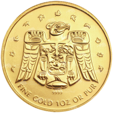 Canada 1 oz GOLD MAPLE LEAF 2009 VANCOUVER 2010 TOTEM