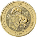 UK 1 oz gold TUDOR BEASTS 2023 BULL OF CLARENCE £100 bu