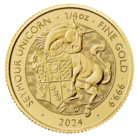 U.K. 1/4 oz gold TUDOR BEASTS The YALE OF BEAUFORT 2023 BU £25