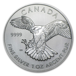 1 oz SILVER PEREGRINE FALCON 2014 $5 bu