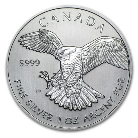 1 oz SILVER PEREGRINE FALCON 2014 $5