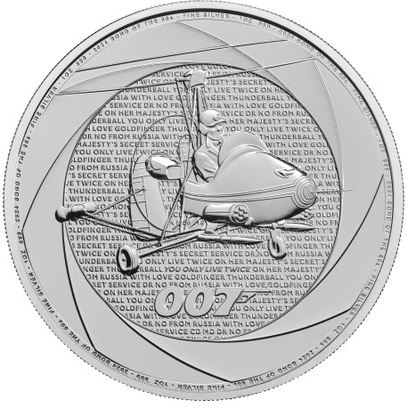 1 oz silver SIX DECADES of James BOND 2024 £2 bu