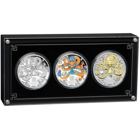 Australian Lunar Series III 2023 Year of the Rabbit Silver Proof Trio Set