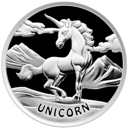 Fiji 1 oz silver UNICORN 2023 bu $5 Proof-Like