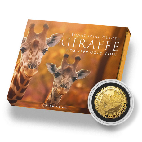 1 oz GOLD EQUATORIAL GUINEA GIRAFFE 2022 bu 1000 CFA