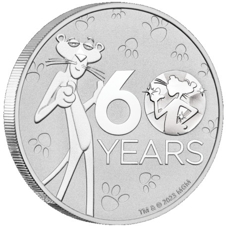 Perth Mint 1 oz silver PINK PANTER 2024 60th Anniversary bu $1