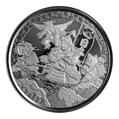 1 oz silver Legends of JAPAN 2021 MOMOTARO Onto DEMON ISLAND in UKIYOE Style bu Samoa