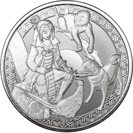 1 oz silver Legends of JAPAN 2022 MOMOTARO UKIYOE bu Samoa 5 Tala