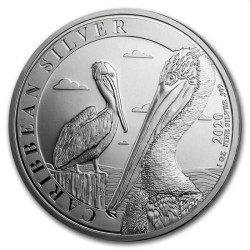 1 oz silver Caribbean PELICAN 2020 Barbados $1 bu
