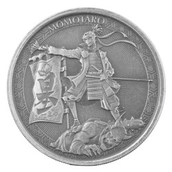 1 oz silver Legends of JAPAN 2020 MOMOTARO & The DEMON SUBDUED in ANIME Style ANTIQUED Samoa