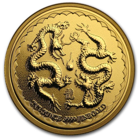 1 oz GOLD 2 DRAGONS 2018 U.K. £100