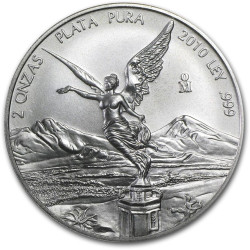 MEXICO 2 oz silver LIBERTAD 2010 bu 