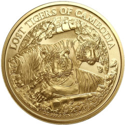 CAMBODIA 30 000 RIELS 1 oz GOLD Lost Tigers 2023 BU 30 000 Riels