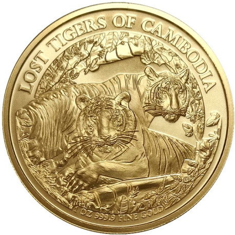 CAMBODIA 30 000 RIELS 1 oz GOLD Lost Tigers 2023 BU 30 000 Riels