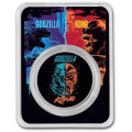 Niue 1 oz silver GODZILLA vs KONG - FACE-OFF 2021 BU $2 Colorized in TEP