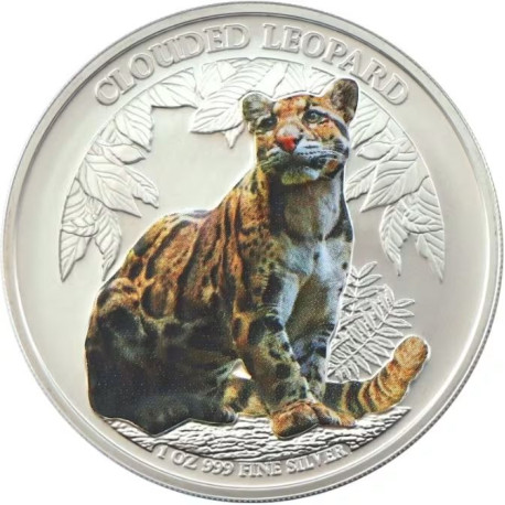 CAMBODIA 3000 RIELS 1 oz silver WILD LIVE 2023 CLOUDED LEOPARD 
