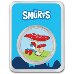 1 oz silver SMURFS Papa Smurf 2023 bu Coloured $2 in TEP
