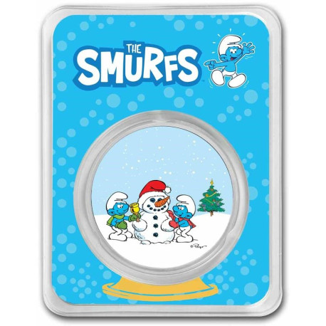 1 oz silver SMURFS Papa Smurf 2023 bu Coloured $2 in TEP