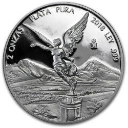 Mexico 2 oz silver LIBERTAD 2018 ANTIQUED