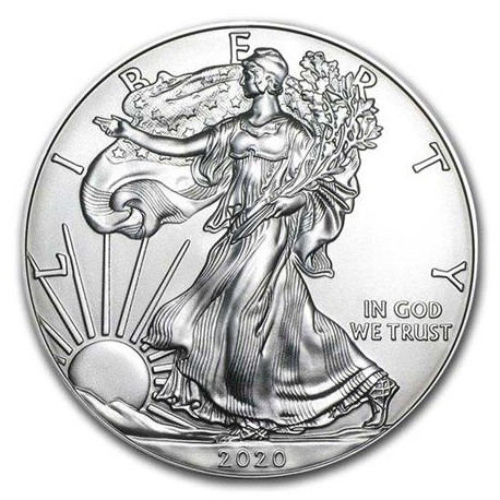 1 oz silver U.S. Silver EAGLE 2020 $1 BU