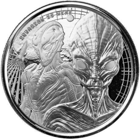 1 oz silver 5 CEDIS Ghana ALIEN 2022 BU