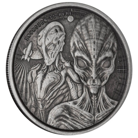 1 oz silver 5 CEDIS Ghana ALIEN 2023 BU 20 CEDIS