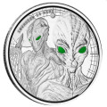 1 oz silver 5 CEDIS Ghana ALIEN 2023 ANTIQUED 20 CEDIS