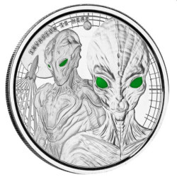 1 oz silver 5 CEDIS Ghana ALIEN 2023 COLOURED PROOF 20 CEDIS