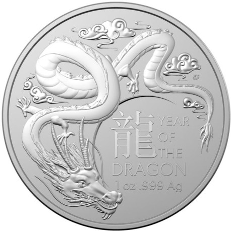 RAM 1 oz silver Lunar DRAGON 2024 $1 Australia